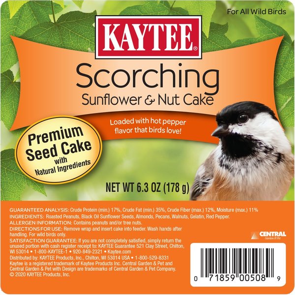 Kaytee Products Kaytee Scorching Wild Bird Roasted Peanuts Seed and Nut Cake 6.3 oz 100214459